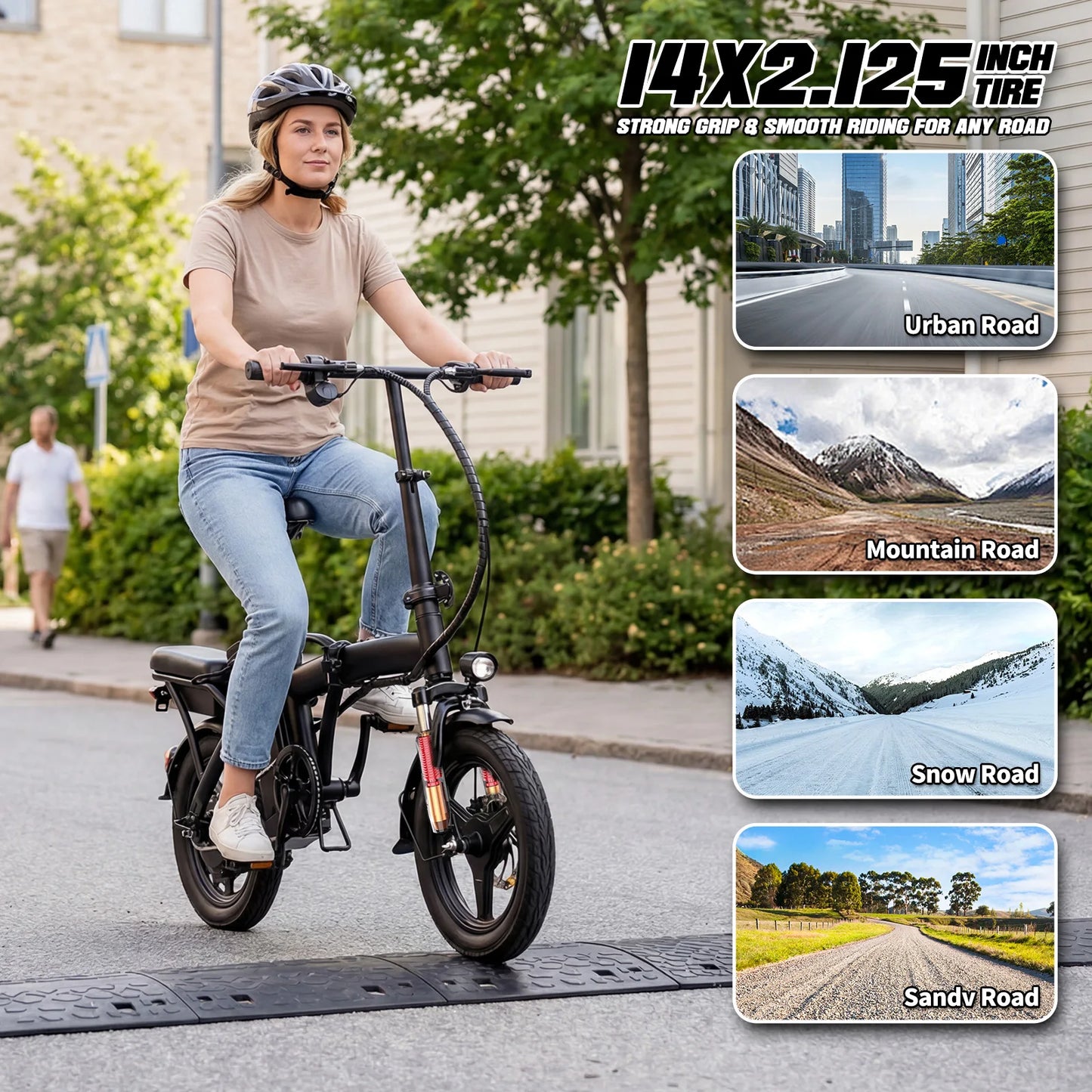 Terrosor Foldable Electric Bike for Adults 500W 48V Battery
