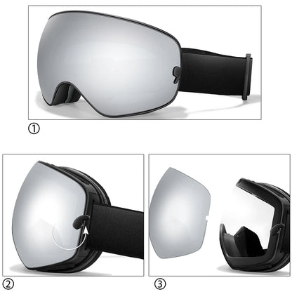 Winter Ski Goggles UV400 Anti Fog Unisex Snowboard Eyewear