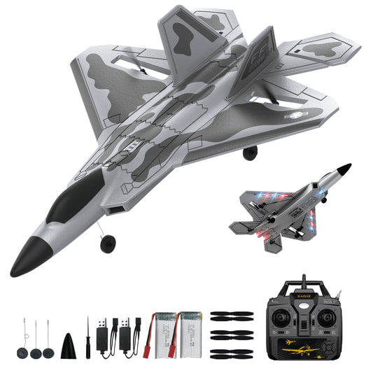 RCkuler F22 RC Airplane 4 Channel Fighter With Lights RTF