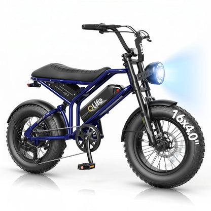 Qlife SPARK D1 EB41 Full-Suspension Fat Tire Electric Bike