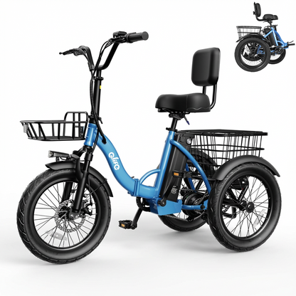 Qlife electric tricycle in blue