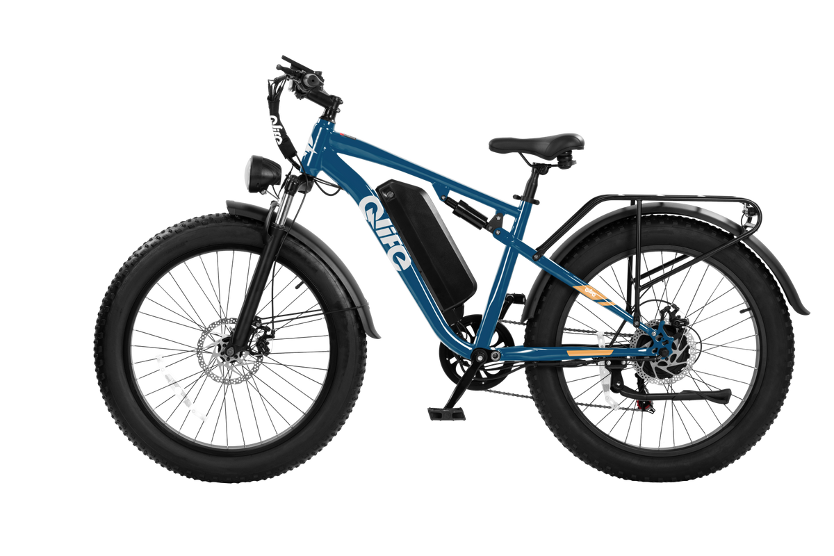 Blue Qlife RACER PLUS 2.0 full-suspension fat tire electric bike