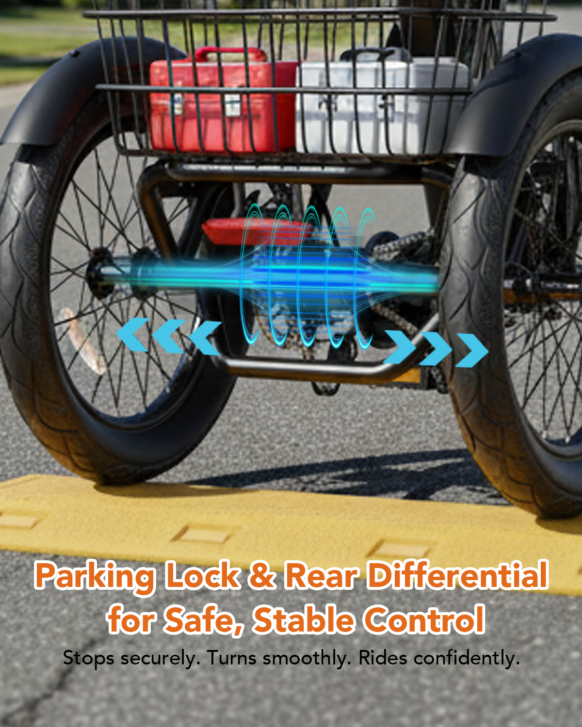 Supplier graphic highlighting the rear differential and parking lock