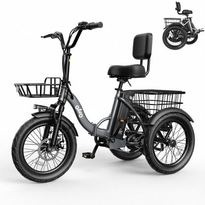 Qlife electric tricycle in gray