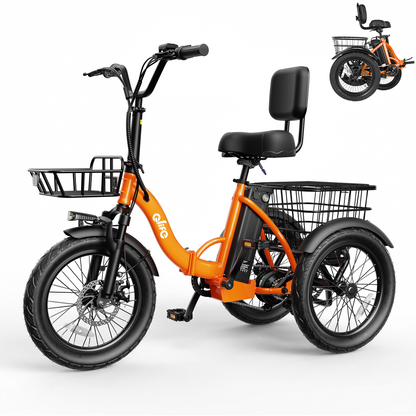 Qlife electric tricycle in orange