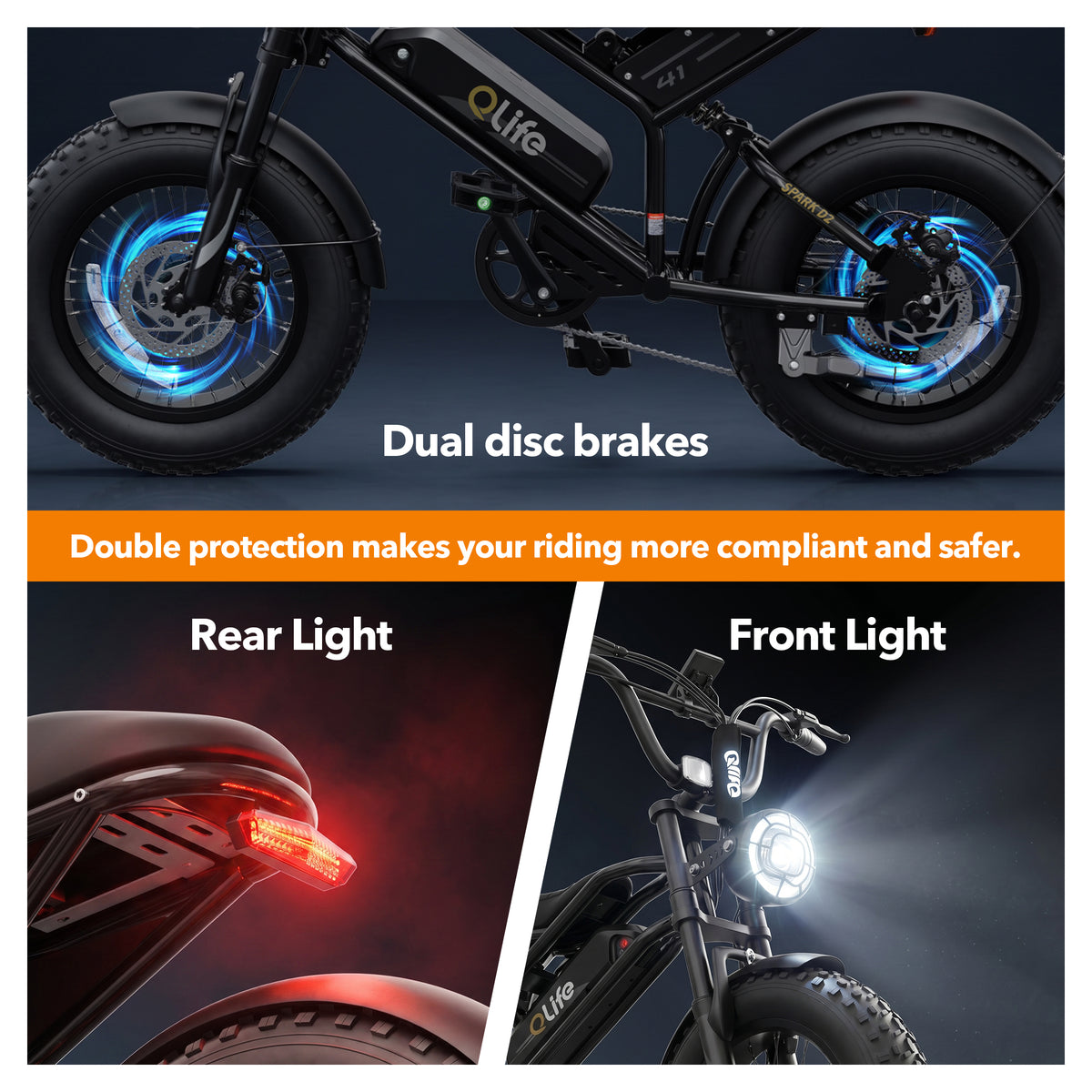 Qlife SPARK D2 EB41Plus Full-Suspension Fat Tire Electric Bike