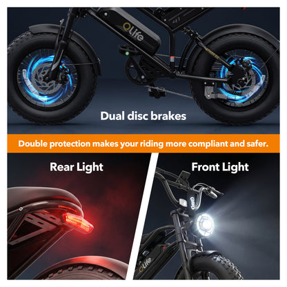 Qlife SPARK D2 EB41Plus Full-Suspension Fat Tire Electric Bike