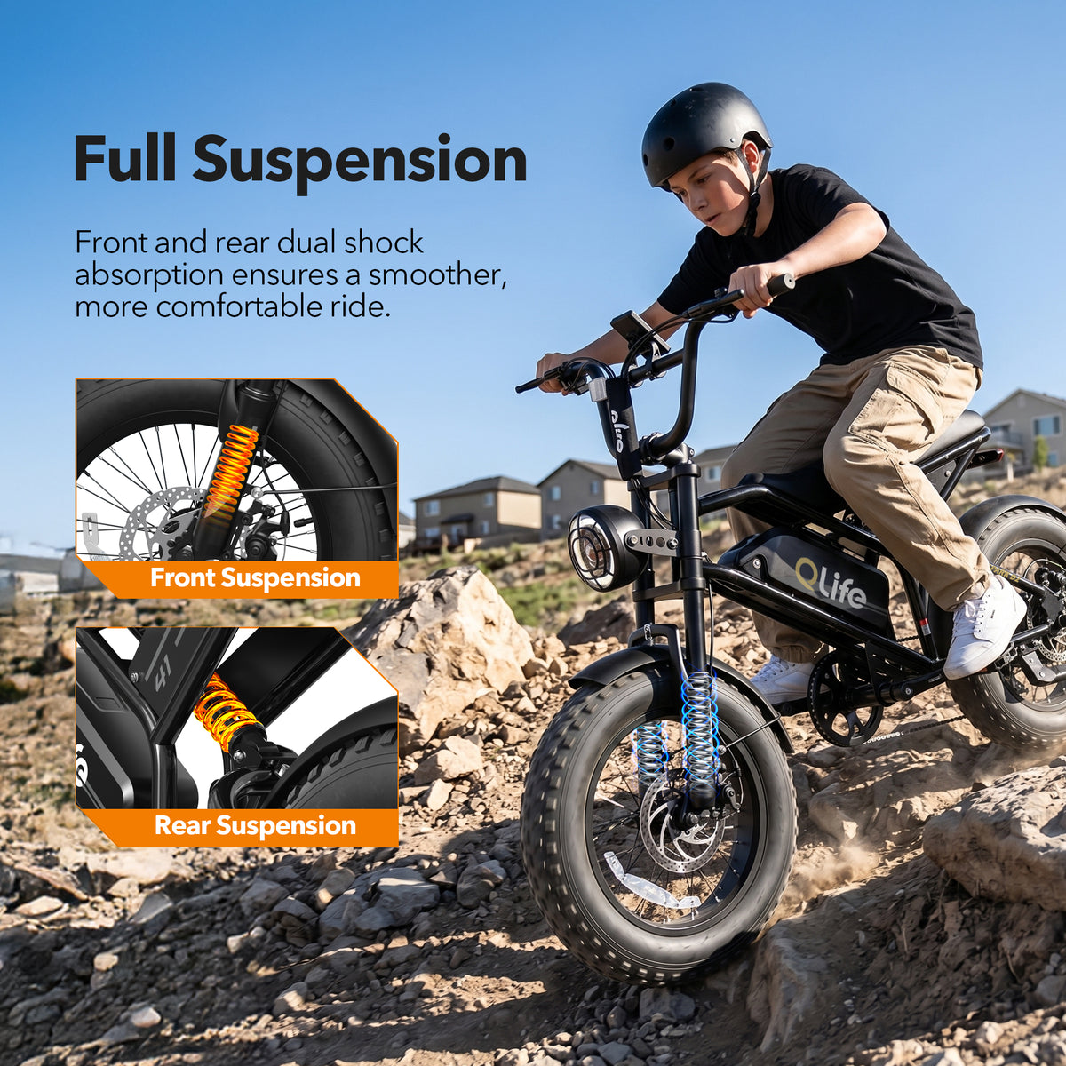 Qlife SPARK D2 EB41Plus Full-Suspension Fat Tire Electric Bike