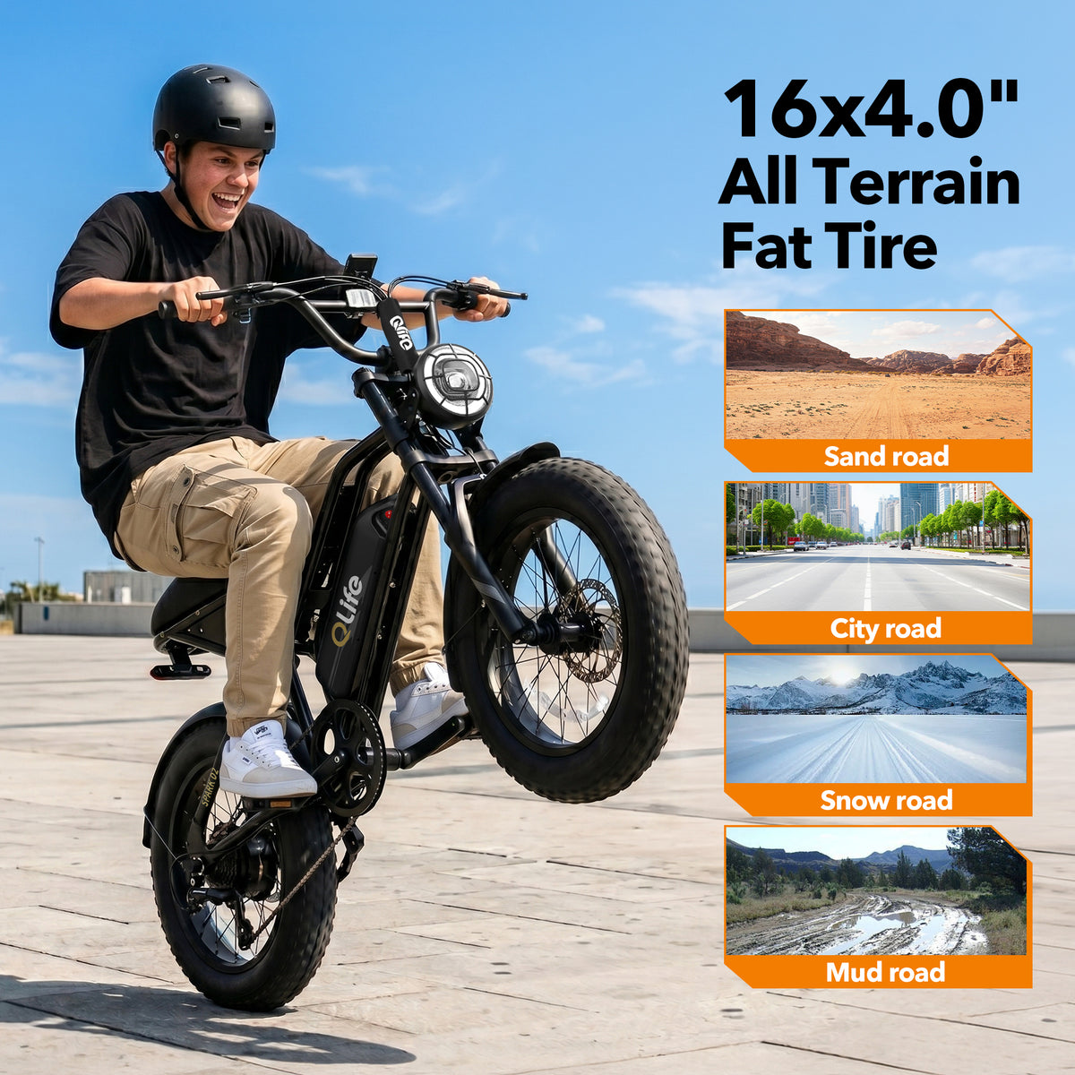 Qlife SPARK D2 EB41Plus Full-Suspension Fat Tire Electric Bike