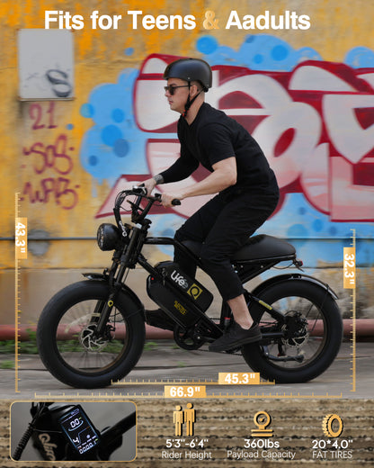 Qlife Spark Dual EB42Dual Dual Battery Fat Tire Electric Bike