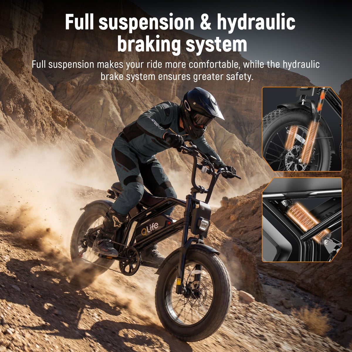 Qlife Spark Plus Full Suspension Fat Tire Electric Bike