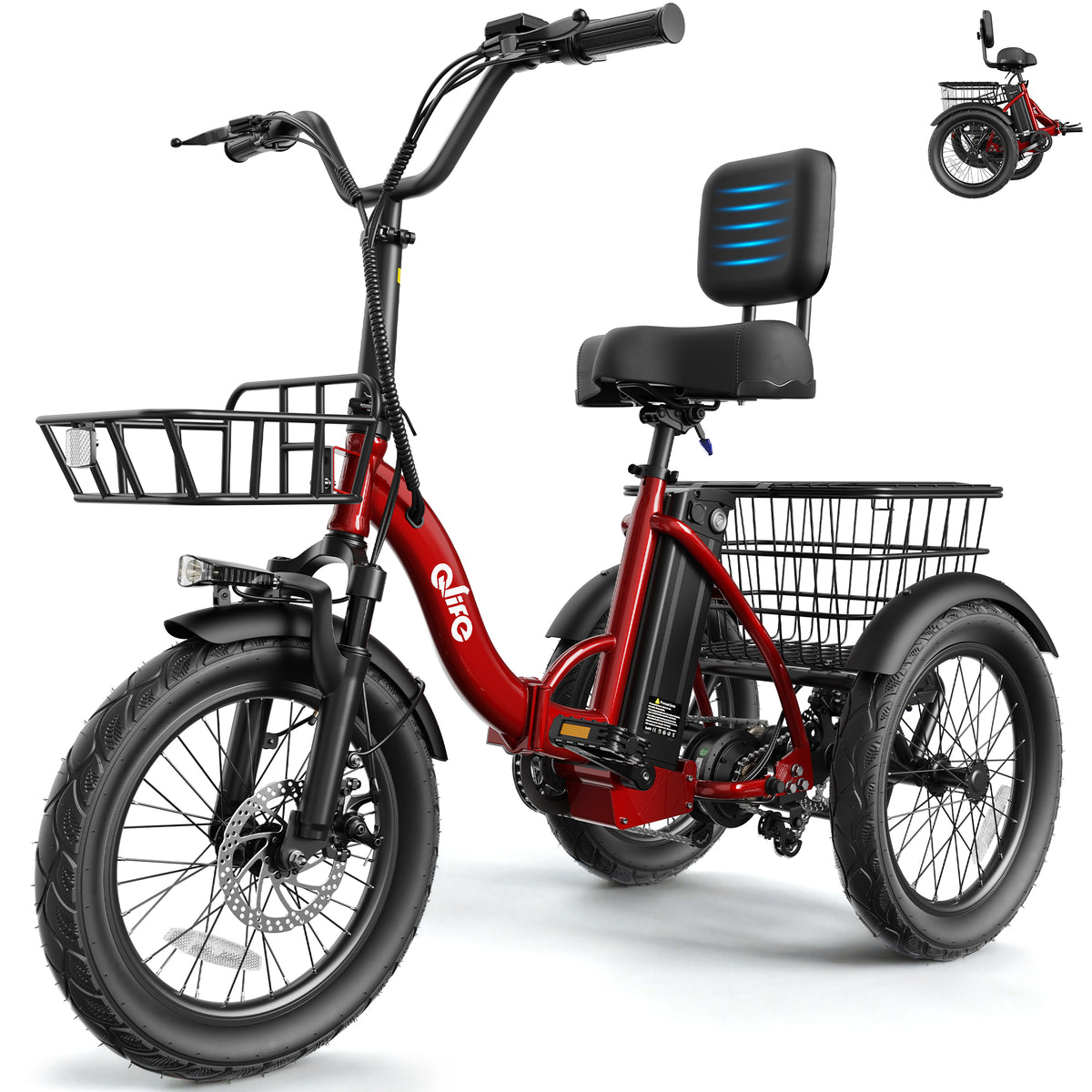 Qlife electric tricycle in red