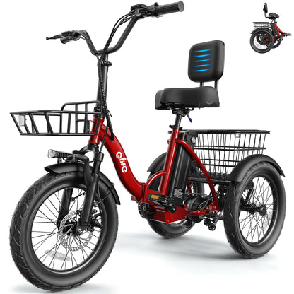 Qlife electric tricycle in red