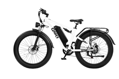 White Qlife RACER PLUS 2.0 full-suspension fat tire electric bike
